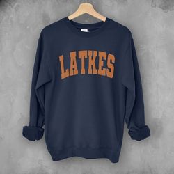 latkes crewneck sweatshirt hanukkah gift jewish shirt funny food apparel unisex