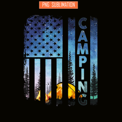 us flag png camping png design an american flag with a camping scene png
