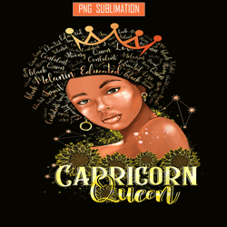 capricorn queen png strong smart afro melanin png gift for black women png