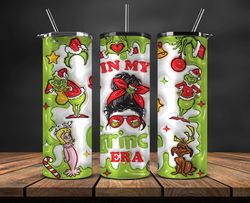 grinchmas christmas 3d inflated puffy tumbler wrap png, christmas 3d tumbler wrap, grinchmas tumbler png 40