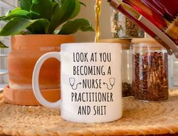 nurse practitioner coffee mug, funny graduation gift for nurse, np mug, stethoscope, nurse practitioner gifts, new nurse