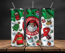 grinchmas christmas 3d inflated puffy tumbler wrap png, christmas 3d tumbler wrap, grinchmas tumbler png 123
