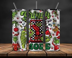 grinchmas christmas 3d inflated puffy tumbler wrap png, christmas 3d tumbler wrap, grinchmas tumbler png 127