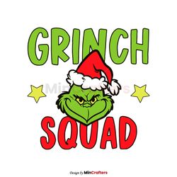 grinch squad santa hat svg