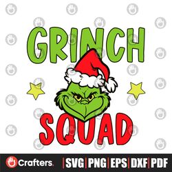 grinch squad santa hat svg