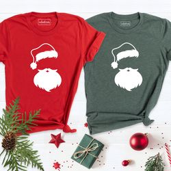 cool santa shirt, santa shirt, christmas shirt, santa head tee, santa clause shirt, modern santa face shirt, santa belie