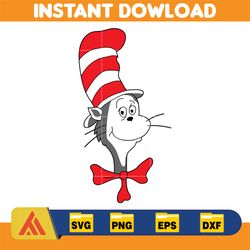 dr seuss svg, cat in the hat svg, dr seuss hat svg, green eggs and ham svg, dr seuss for teachers svg, cricut, thing svg