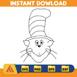 dr seuss svg, cat in the hat svg, dr seuss hat svg, green eggs and ham svg, dr seuss for teachers svg, cricut, thing svg