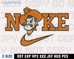 oklahoma state cowboys embroidery designs, nike logo embroidery files, machine embroidery pattern