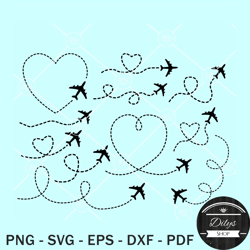 airplane path bundle svg, airplane path svg, plane route svg, travel love svg