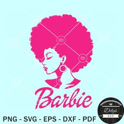 barbie afro black woman svg, black barbie svg, afro barbie girl svg