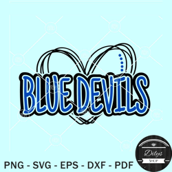blue devils heart svg, duke university blue devils svg, blue devils football team svg