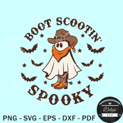 boot scoot spooky svg, western ghost svg, cowboy halloween svg