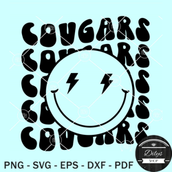 cougars smiley face svg, cougars smiley svg, washington state cougars svg