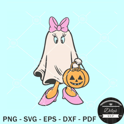 daisy duck ghost halloween svg, daisy duck ghost halloween pumpkin svg, disney halloween svg