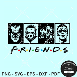 horror movie friends svg, friends halloween svg, horror movie characters svg