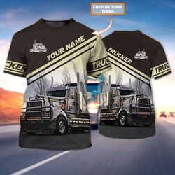 customized 3d truck driver t-shirt: stylish & fun oversize shirt for trucker men - get noticed!