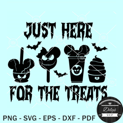 just here for the treats svg, disney halloween svg, snack goals halloween treats svg