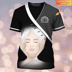 custom 3d face massage shirt: ideal gift for massage therapists & facialists