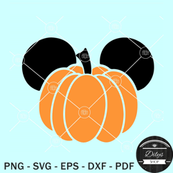 mickey pumpkin head svg, pumpkin mickey ears svg, disney halloween svg