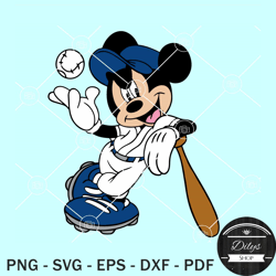 mickey with baseball svg, baseball mouse clipart svg, disney sport svg