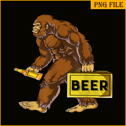 bigfoot with beer png funny sasquatch png drinking party png