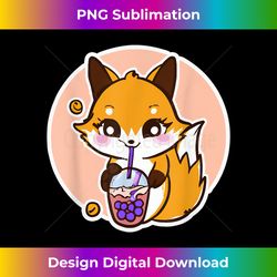 Anime Fox Drinking Boba Milk Bubble Tea Kawaii - Edgy Sublimation Digital File - Pioneer New Aesthetic Frontiers