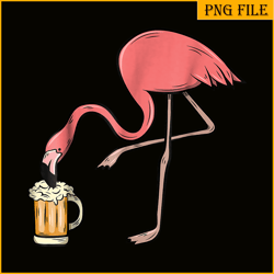 flamingo drinking beer png funny pink flamingo png beer lover png