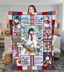 blanket for christmas snowman home decor fleece sherpa blanket, christmas blanket, christmas trees gift, daughter blanke