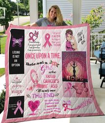 breast cancer awareness losing is not an option quilt blanket  perfect gifts for breast cancer awareness.jpg