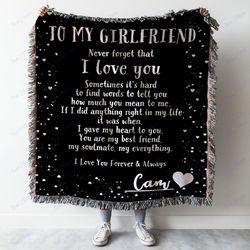 custom woven blanket to my girlfriend personalized woven throw blanket - 60x80.jpg