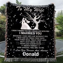 custom woven blanket to my wife personalized woven throw blanket - gift for wife - 60x80.jpg