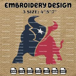 houston texans embroidery files, nfl logo embroidery designs, nfl texans, nfl machine embroidery designs, instant downlo
