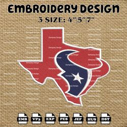houston texans embroidery files, nfl logo embroidery designs, nfl texans, nfl machine embroidery designs, instant downlo