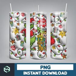 3d inflated christmas tumbler wrap design download png, 20 oz digital tumbler wrap png digital download (60)