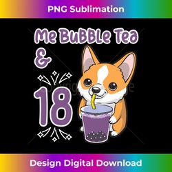 me bubble tea & 18 cute anime kawaii 18th birthday gift girl long sleeve - vibrant sublimation digital download - pioneer new aesthetic frontiers