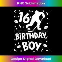 16th birthday boy ice hockey kids 6 years old party - futuristic png sublimation file - enhance your art with a dash of spice