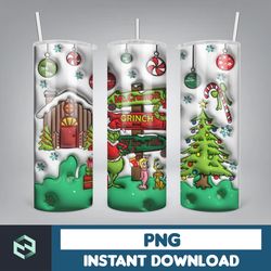 3d inflated christmas tumbler wrap design download png, 20 oz digital tumbler wrap png digital download (8)