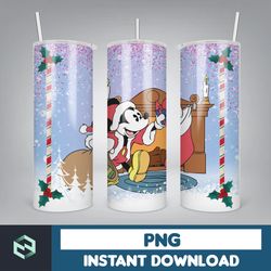 cartoon print tumbler, skinny tumbler, 20 oz skinny tumbler sublimation, tumbler christmas png, christmas gift (13)