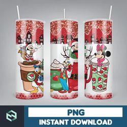 cartoon print tumbler, skinny tumbler, 20 oz skinny tumbler sublimation, tumbler christmas png, christmas gift (18)