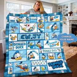 personalized disney donald duck blanket  donald duck quilt  disney donald duck christmas blanket  donald duck xmas gift
