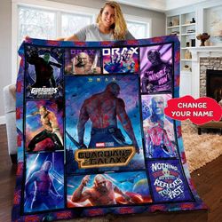 personalized guardians of the galaxy vol 3 movie blanket quilt, drax blanket quilt, guardians of the galaxy 2023 shirt.j