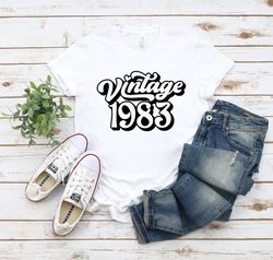 40th birthday gift for woman, vintage 1983 shirt, 40th birthday top, 1983 t-shirt, vintage retro 1983 t shirt, gift for