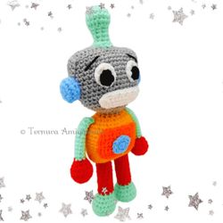 Robot Crochet pattern, digital file PDF, digital pattern PDF