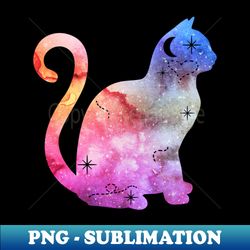 colorful galaxy cat - instant sublimation digital download - fashionable and fearless