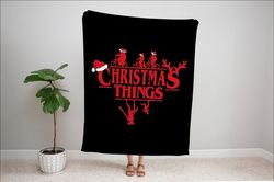 christmas things blanket, christmas blanket, custom name blanket, santa hat, merry christmas blanket, funny christmas gi