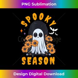 Cute Floral Ghost Spooky Season Happy Halloween Ghost Flower - Artisanal Sublimation PNG File - Tailor-Made for Sublimation Craftsmanship
