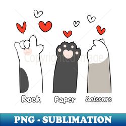 rock paper scissors cat design - premium png sublimation file - vibrant and eye-catching typography