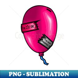 imperfect pink cancer balloon - pink - high-resolution png sublimation file - unleash your creativity