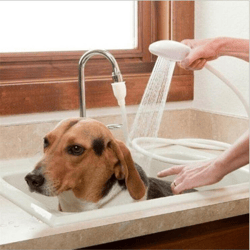 handheld portable splash shower tub sink faucet pet shower spray hose attachment washing sprinkler head kit
